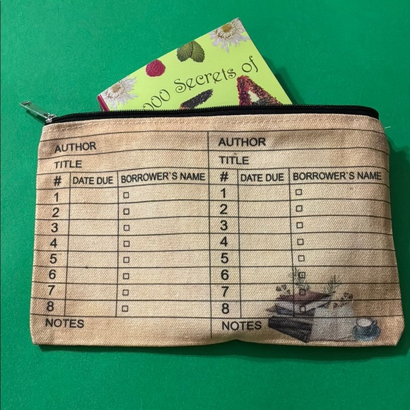 Yinder Other - Retro-Style Book Library Card Pouch (NEW)